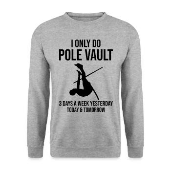 Lustiger Stabhochsprung Stabhochsprung - Unisex Pullover - Weißgrau meliert - Vorne - Alina (178cm) & Michal (187cm)