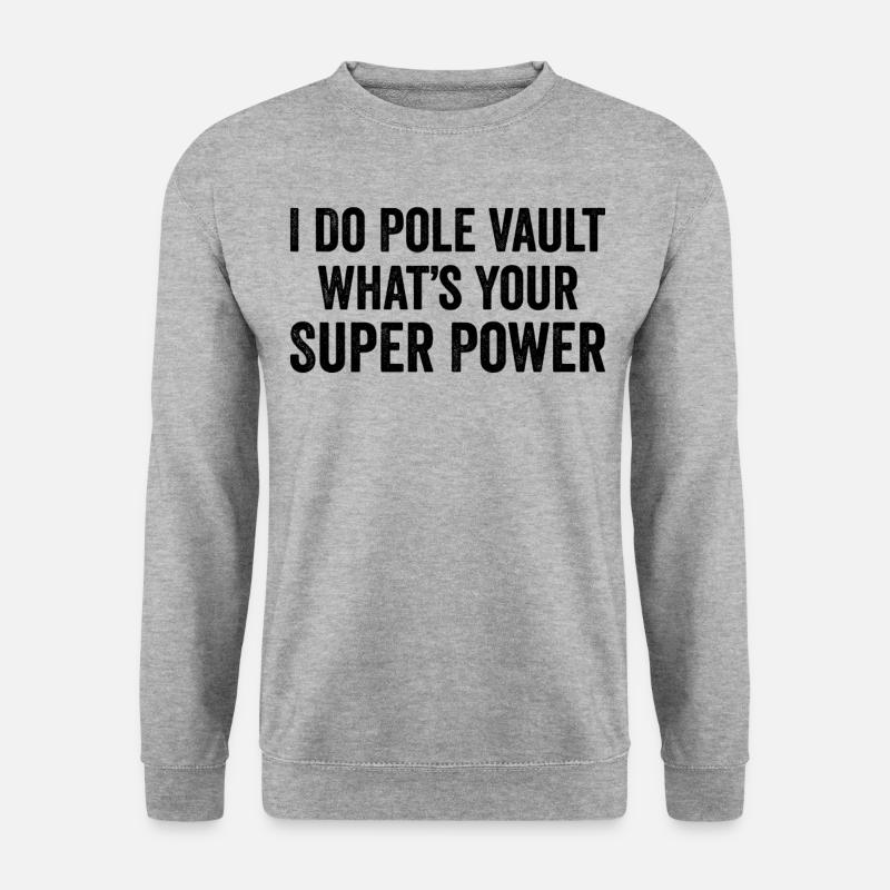 Lustiger Stabhochsprung - Unisex Pullover - Weißgrau meliert