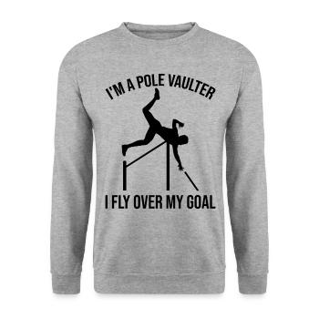 Saut à la perche amusant - Sweat-shirt Unisexe - gris chiné - Devant - Alina (178cm) & Michal (187cm)