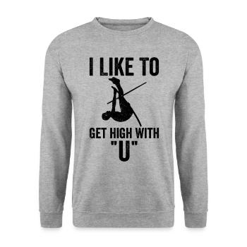 Fun Pole Vault Pole Vault - Unisex Sweatshirt - salt & pepper - Front - Alina (178cm) & Michal (187cm)