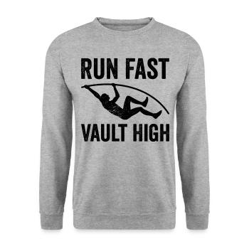 Fun Pole Vault Pole Vault - Unisex Sweatshirt - salt & pepper - Front - Alina (178cm) & Michal (187cm)