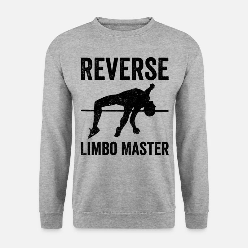 Lustiger Stabhochsprung Stabhochsprung - Unisex Pullover - Weißgrau meliert