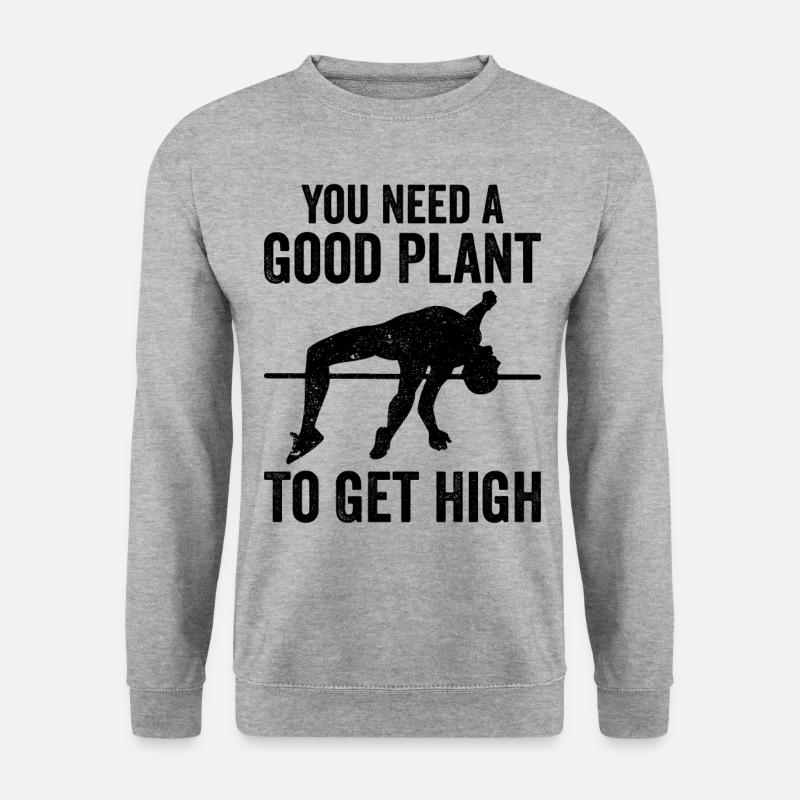 Lustiger Stabhochsprung - Unisex Pullover - Weißgrau meliert