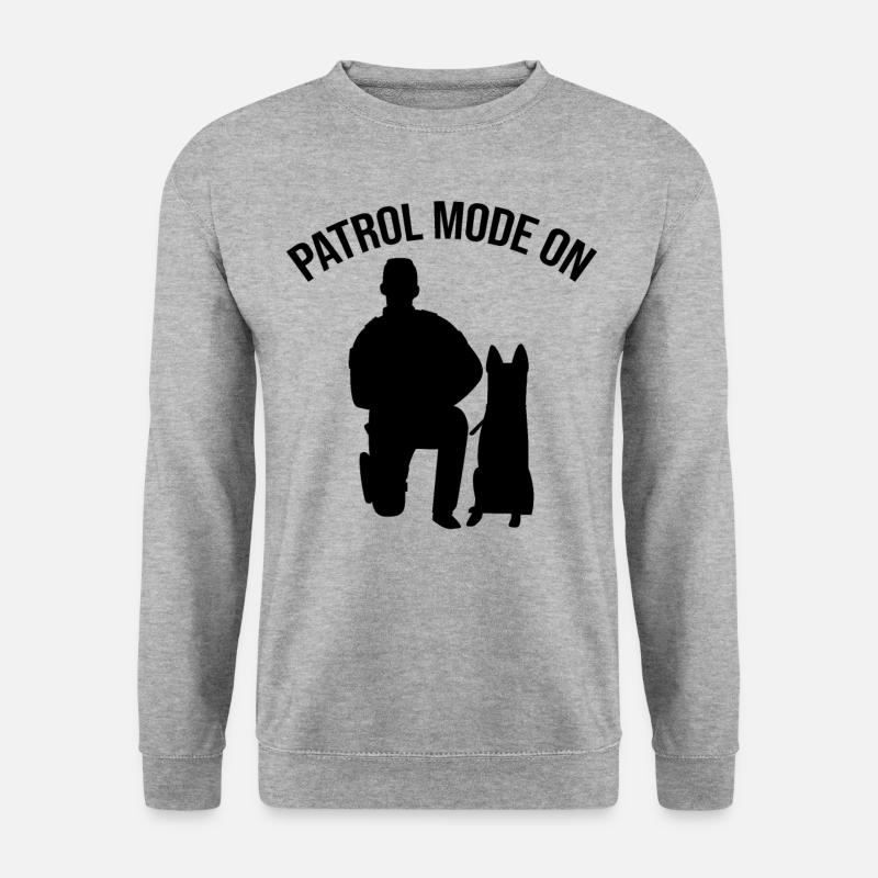 Polizeibeamter Polizeihund - Unisex Pullover - Weißgrau meliert