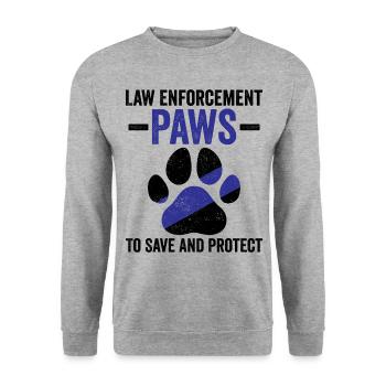 Polizeibeamter Polizeihund - Unisex Pullover - Weißgrau meliert - Vorne - Alina (178cm) & Michal (187cm)