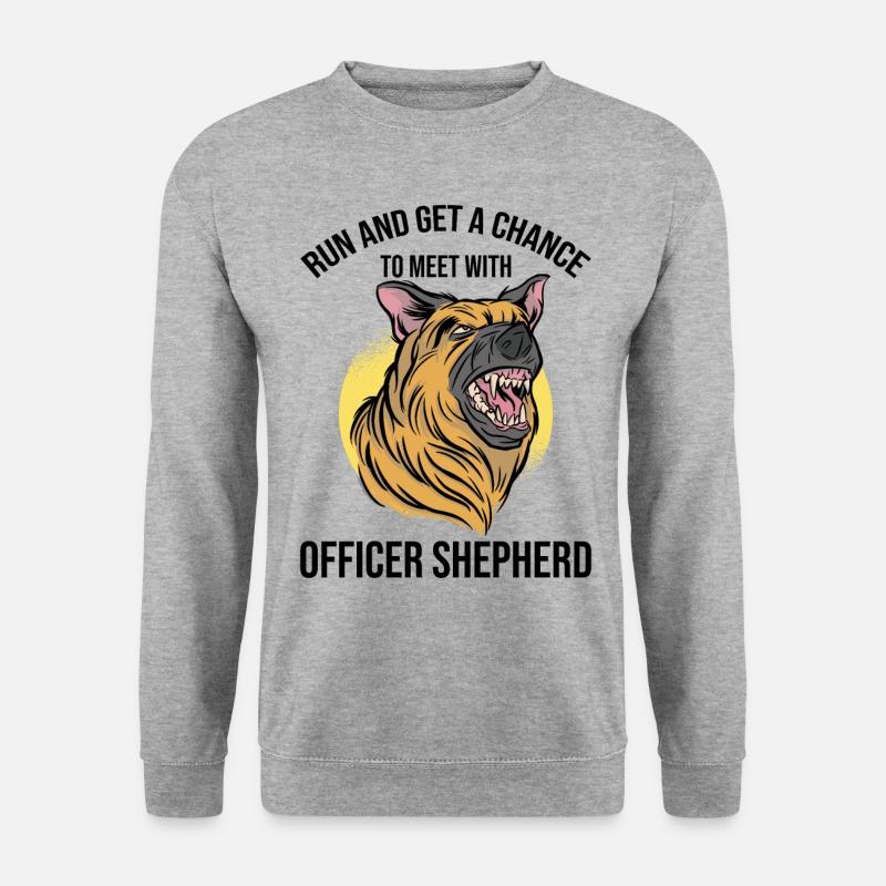 Polizeibeamter Polizeihund - Unisex Pullover - Weißgrau meliert