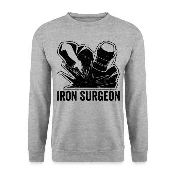 Iron Surgeon Welder Welding - Unisex Sweatshirt - salt & pepper - Front - Alina (178cm) & Michal (187cm)