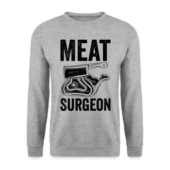 Boucher Chirurgien boucher Boucher - Sweat-shirt Unisexe - gris chiné - Devant - Alina (178cm) & Michal (187cm)