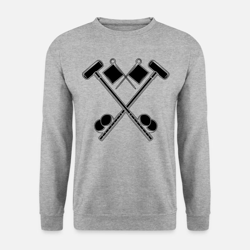 Krocket Spieler - Unisex Pullover - Weißgrau meliert