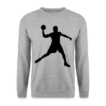 Dodgeball Player - Unisex Sweatshirt - salt & pepper - Front - Alina (178cm) & Michal (187cm)