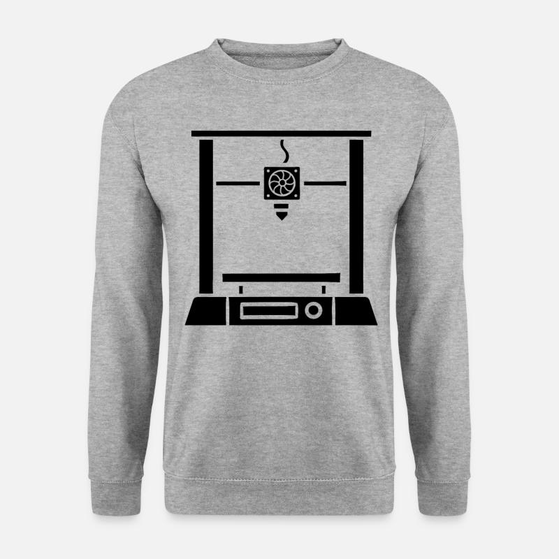 3D-Druck 3D-Drucker - Unisex Pullover - Weißgrau meliert
