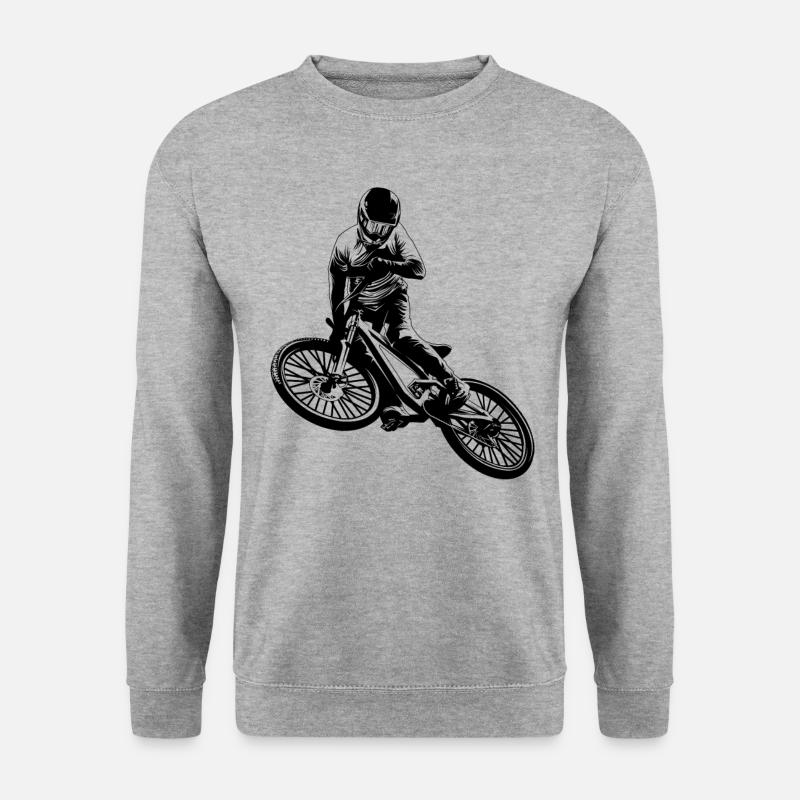 Mountainbiking Biker Radfahrer - Unisex Pullover - Weißgrau meliert
