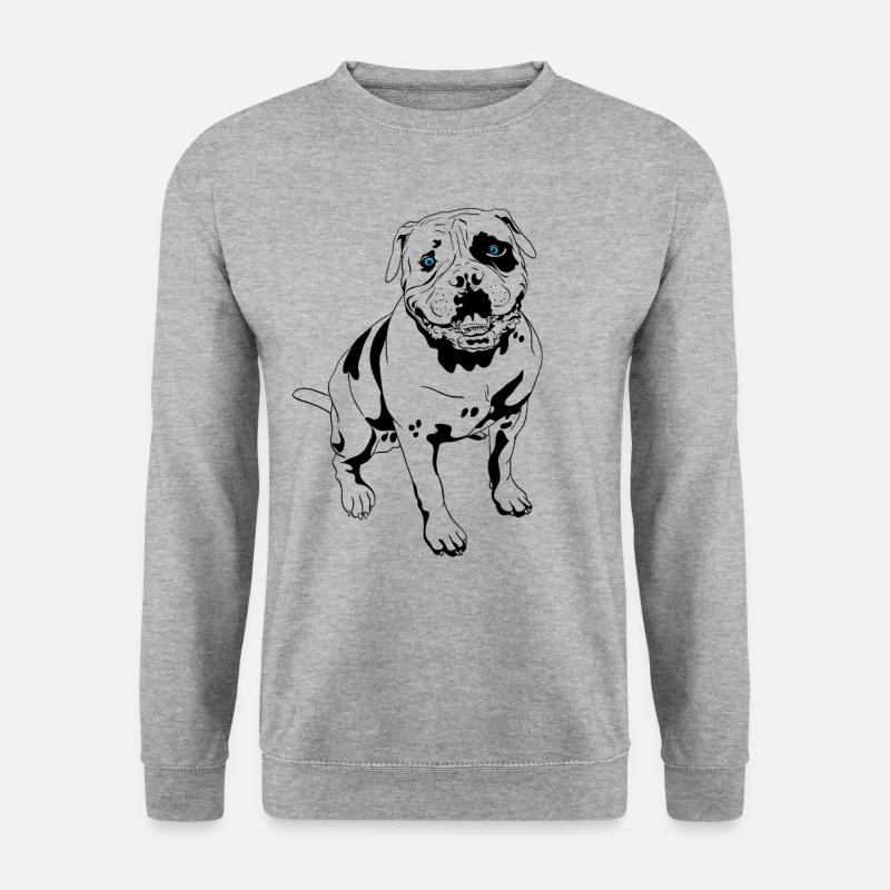 Bulldogge - Unisex Pullover - Weißgrau meliert