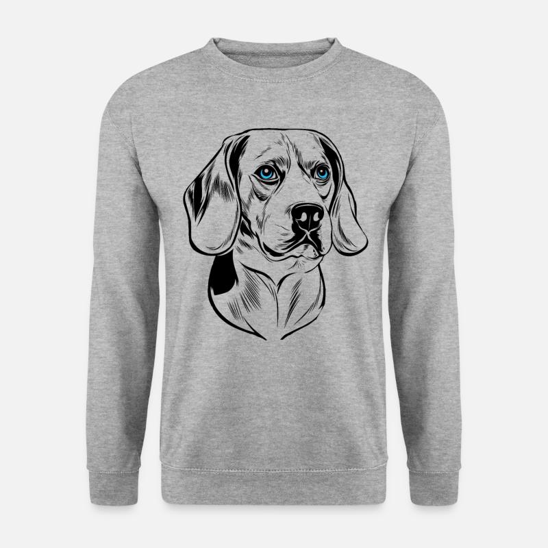 Beagle Hund - Unisex Pullover - Weißgrau meliert
