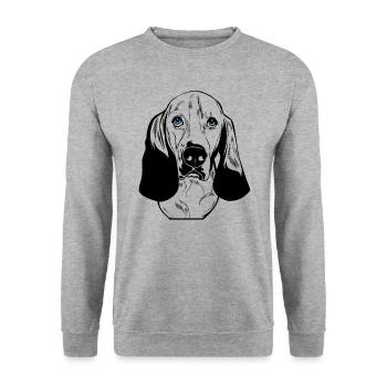 Bassett Chien de chasse - Sweat-shirt Unisexe - gris chiné - Devant - Alina (178cm) & Michal (187cm)