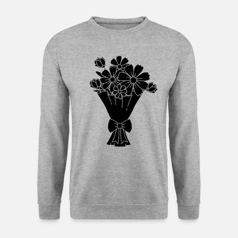Florist Blumenstrauß - Unisex Pullover - Weißgrau meliert