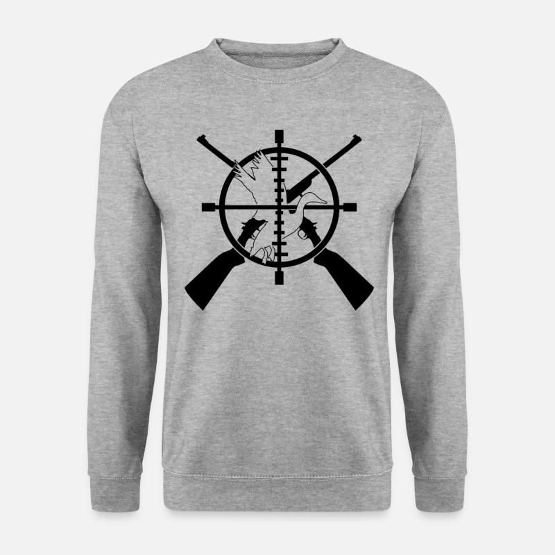 Entenjagd Entenjäger - Unisex Pullover - Weißgrau meliert