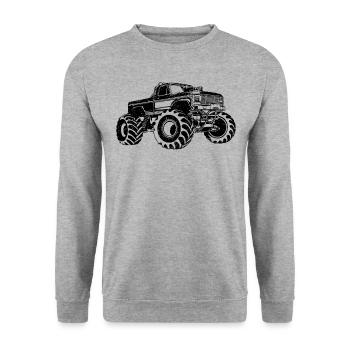 Monster truck - Sweat-shirt Unisexe - gris chiné - Devant - Alina (178cm) & Michal (187cm)