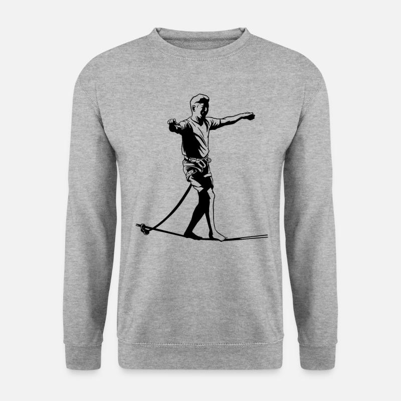 Slackline Slackliner Slackline - Unisex Pullover - Weißgrau meliert