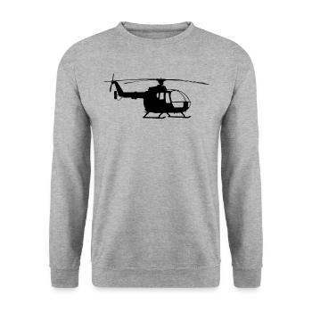 Hélicoptère - Sweat-shirt Unisexe - gris chiné - Devant - Alina (178cm) & Michal (187cm)
