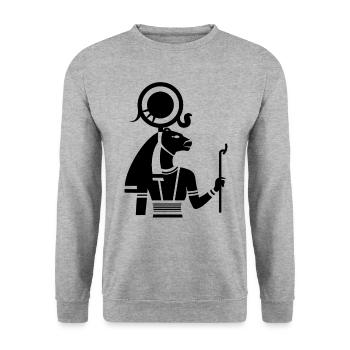 Sekhmet Goddess of Healing Ancient Egypt - Unisex Sweatshirt - salt & pepper - Front - Alina (178cm) & Michal (187cm)