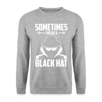 Cybersécurité Sécurité informatique Black Hat - Sweat-shirt Unisexe - gris chiné - Devant - Alina (178cm) & Michal (187cm)