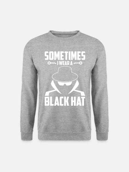 Cybersecurity Computersicherheit Black Hat - Unisex Pullover - Weißgrau meliert