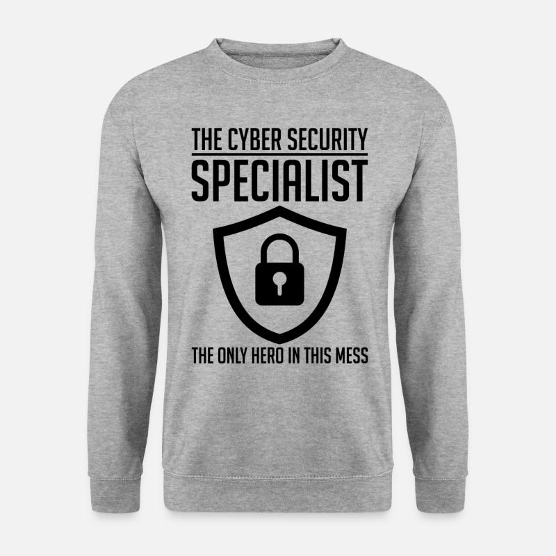 Cybersecurity Computersicherheit Cybersecurity - Unisex Pullover - Weißgrau meliert
