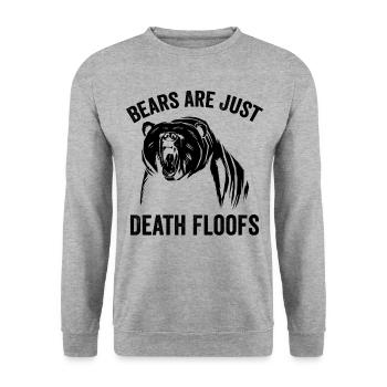 Funny bears are just death swimmers - Unisex Sweatshirt - salt & pepper - Front - Alina (178cm) & Michal (187cm)