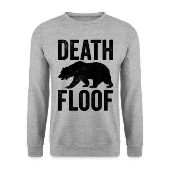 Funny bear death Floof - Unisex Sweatshirt - salt & pepper - Front - Alina (178cm) & Michal (187cm)