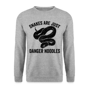 Les serpents drôles ne sont que des nouilles dangereuses - Sweat-shirt Unisexe - gris chiné - Devant - Alina (178cm) & Michal (187cm)