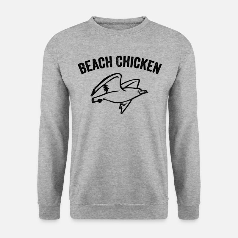 Mouette joyeuse Mouette Poulet de plage - Sweat-shirt Unisexe - gris chiné