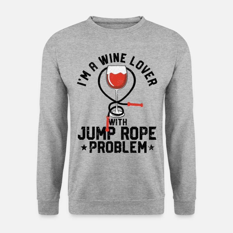 Lustiges Springseil Springseil - Unisex Pullover - Weißgrau meliert