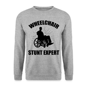 Funny Spinal Cord Injury Wheelchair Cross-Section - Unisex Sweatshirt - salt & pepper - Front - Alina (178cm) & Michal (187cm)