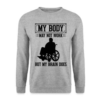 Funny Spinal Cord Injury Wheelchair Cross-Section - Unisex Sweatshirt - salt & pepper - Front - Alina (178cm) & Michal (187cm)