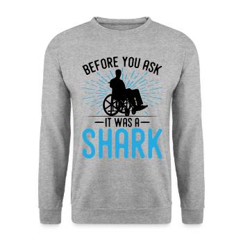 Funny Spinal Cord Injury Wheelchair Cross-Section - Unisex Sweatshirt - salt & pepper - Front - Alina (178cm) & Michal (187cm)