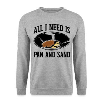 Funny gold panners Gold seekers Enough gold for today - Unisex Sweatshirt - salt & pepper - Front - Alina (178cm) & Michal (187cm)