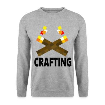 Crafting Crafting Funny Gaming Nerd Gamers Gamers - Unisex Sweatshirt - salt & pepper - Front - Alina (178cm) & Michal (187cm)