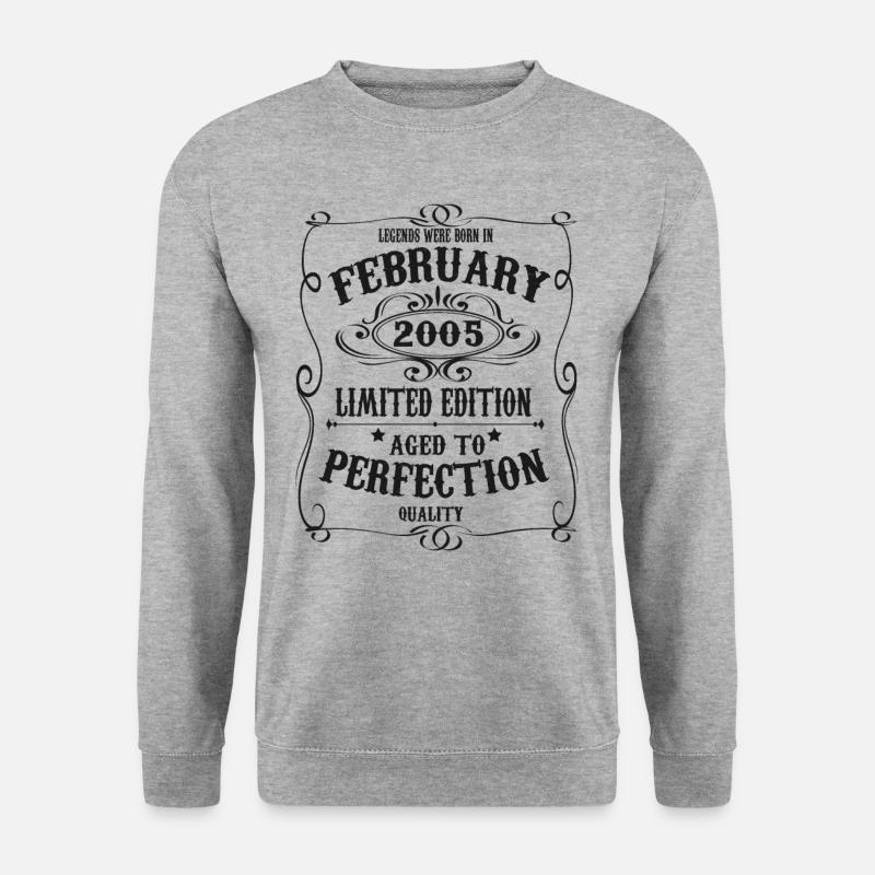 Februar 2005 Jahrgang Geburtstag Retro Geschenk - Unisex Pullover - Weißgrau meliert