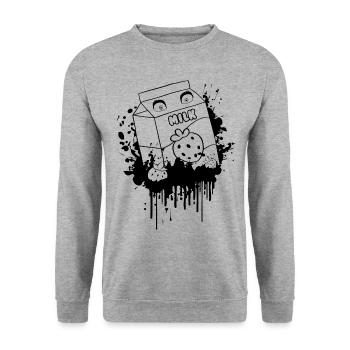 Goutte à goutte de lait de fraise gothique gothique finlandais - Sweat-shirt Unisexe - gris chiné - Devant - Alina (178cm) & Michal (187cm)