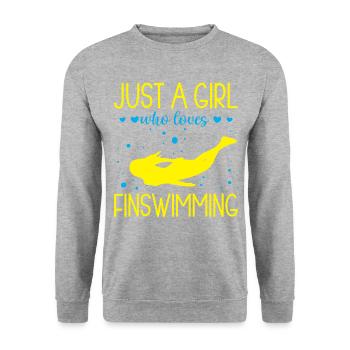 Juste une fille qui aime nager les nageoires - Sweat-shirt Unisexe - gris chiné - Devant - Alina (178cm) & Michal (187cm)