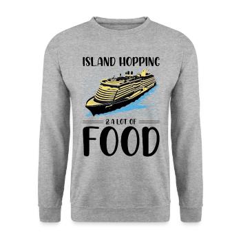 Funny Cruising Kreuzfahrtschiff Kreuzfahrtschiff - Unisex Pullover - Weißgrau meliert - Vorne - Alina (178cm) & Michal (187cm)