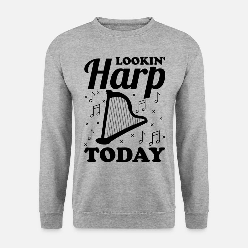Harfenspieler Harfenist - Unisex Pullover - Weißgrau meliert