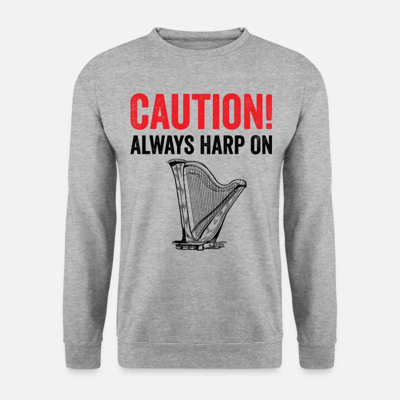 Harfenspieler Harfenist - Unisex Pullover - Weißgrau meliert