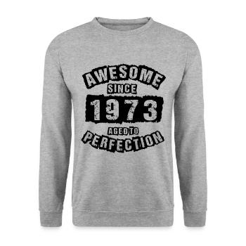 50 anniversaire 50 ans nés en 1973 - Sweat-shirt Unisexe - gris chiné - Devant - Alina (178cm) & Michal (187cm)
