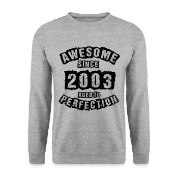 20e anniversaire 20 ans nés en 2003 - Sweat-shirt Unisexe - gris chiné - Devant - Alina (178cm) & Michal (187cm)