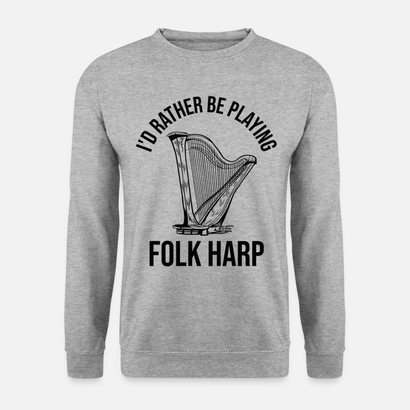Harfenspieler Harfenist - Unisex Pullover - Weißgrau meliert