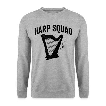 Harfenspieler Harfenist - Unisex Pullover - Weißgrau meliert - Vorne - Alina (178cm) & Michal (187cm)