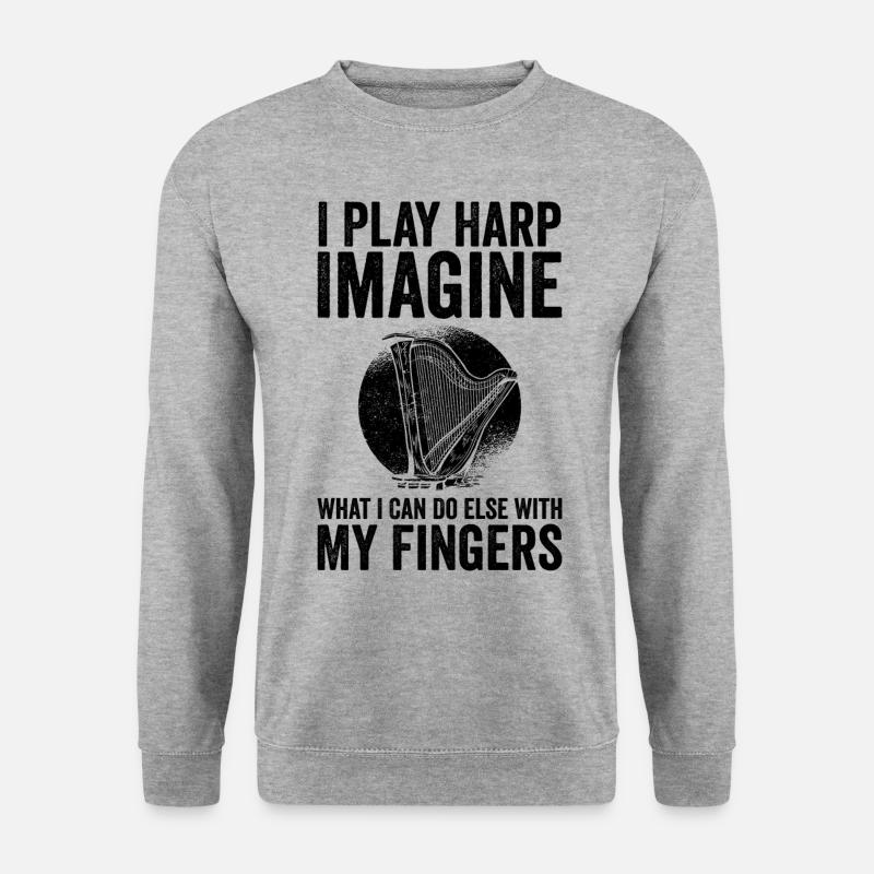 Harfenspieler Harfenist - Unisex Pullover - Weißgrau meliert