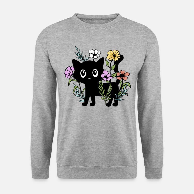 Katzen Mama süßes Geschenk für Gärtnerin - Unisex Pullover - Weißgrau meliert